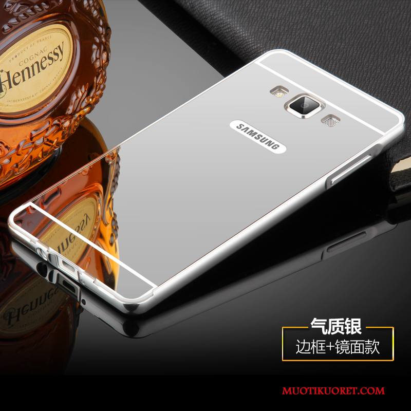 Samsung Galaxy A7 2015 Kuori Tähti Metalli Kehys Takakansi Kulta Pinkki Puhelimen