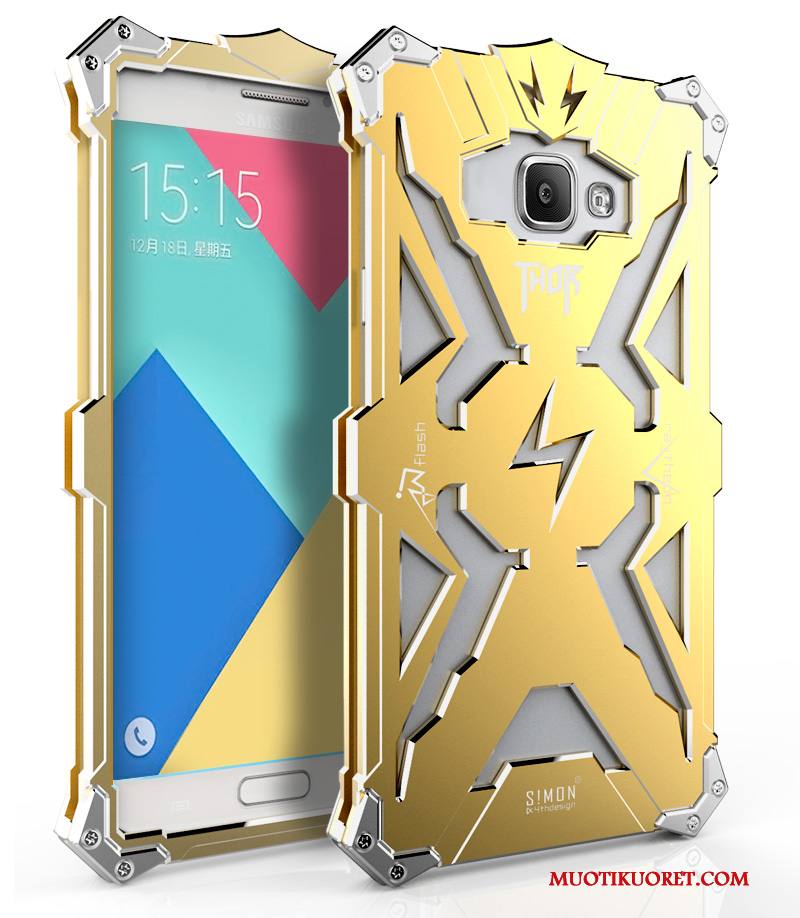 Samsung Galaxy A7 2015 Kuori Tähti Puhelimen Kuoret Kolme Puolustusta Metalli Kehys Trendi Musta