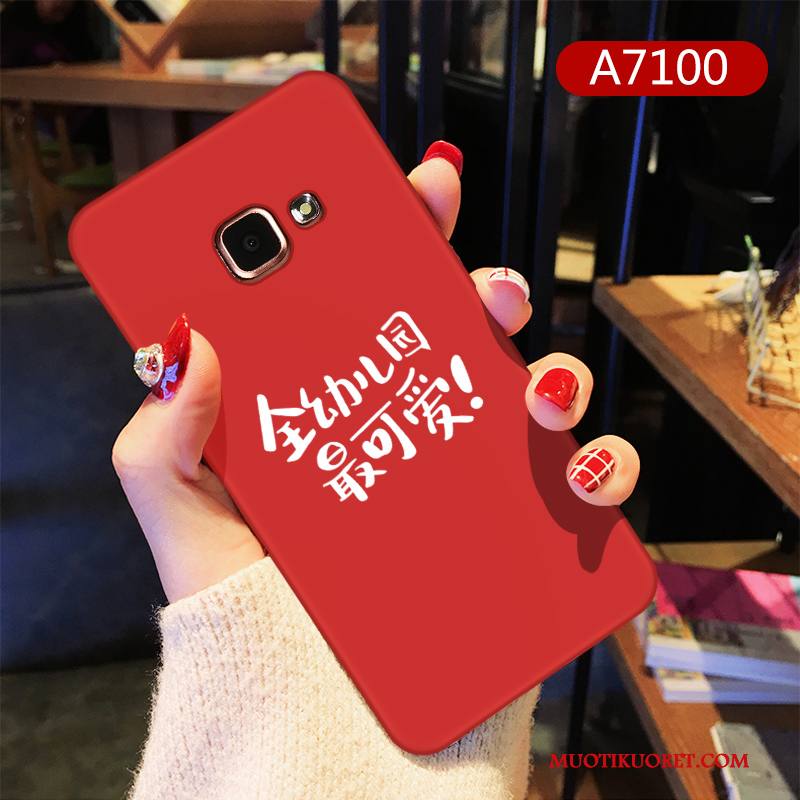 Samsung Galaxy A7 2016 Kuori Yksinkertainen Luova Pehmeä Neste All Inclusive Punainen Puhelimen Kuoret Rakastunut