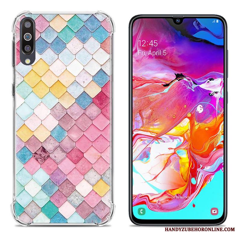 Samsung Galaxy A70 Kuori All Inclusive Vihreä Luova Puhelimen Suupaltti Silikoni Murtumaton