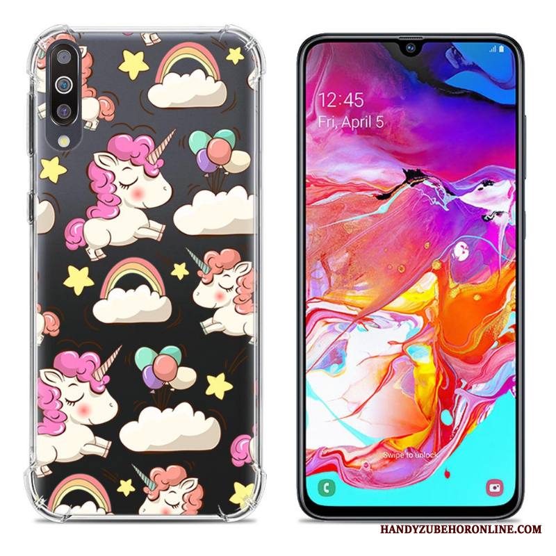 Samsung Galaxy A70 Kuori All Inclusive Vihreä Luova Puhelimen Suupaltti Silikoni Murtumaton