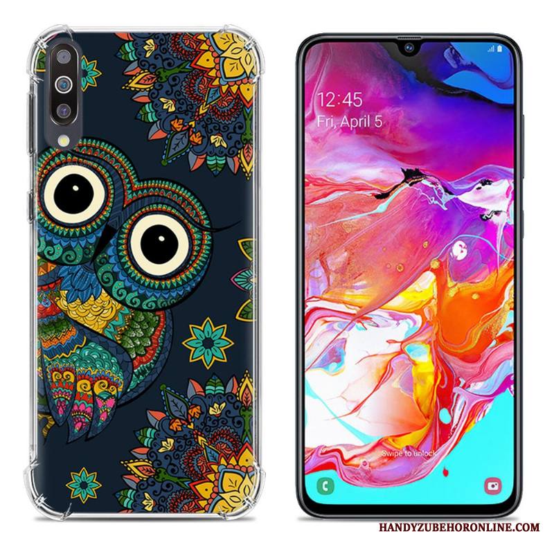 Samsung Galaxy A70 Kuori All Inclusive Vihreä Luova Puhelimen Suupaltti Silikoni Murtumaton