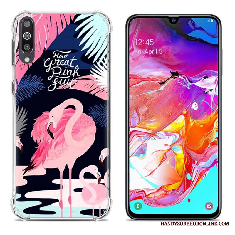 Samsung Galaxy A70 Kuori All Inclusive Vihreä Luova Puhelimen Suupaltti Silikoni Murtumaton