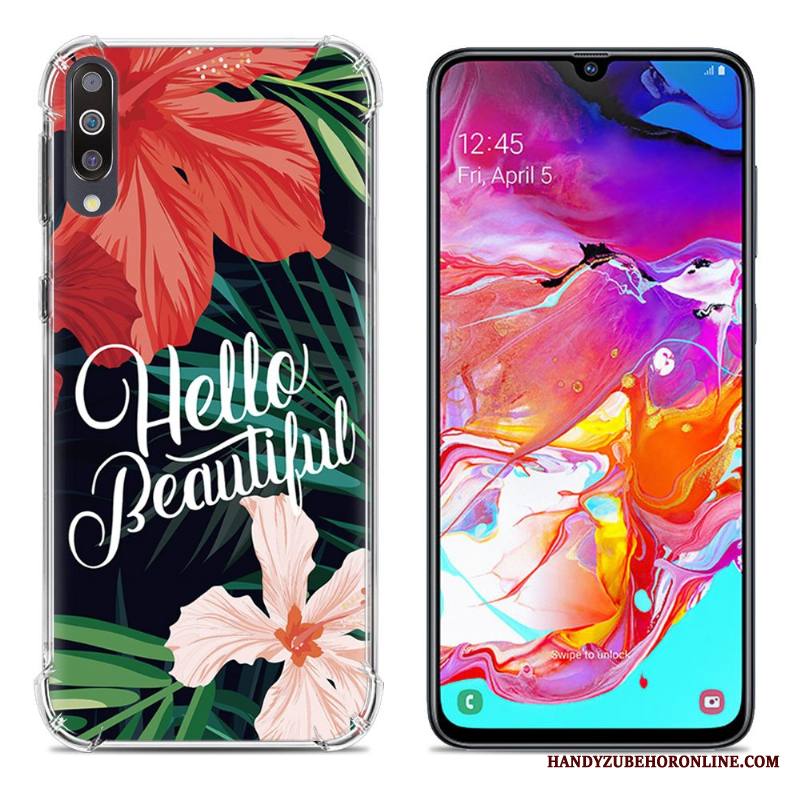 Samsung Galaxy A70 Kuori All Inclusive Vihreä Luova Puhelimen Suupaltti Silikoni Murtumaton