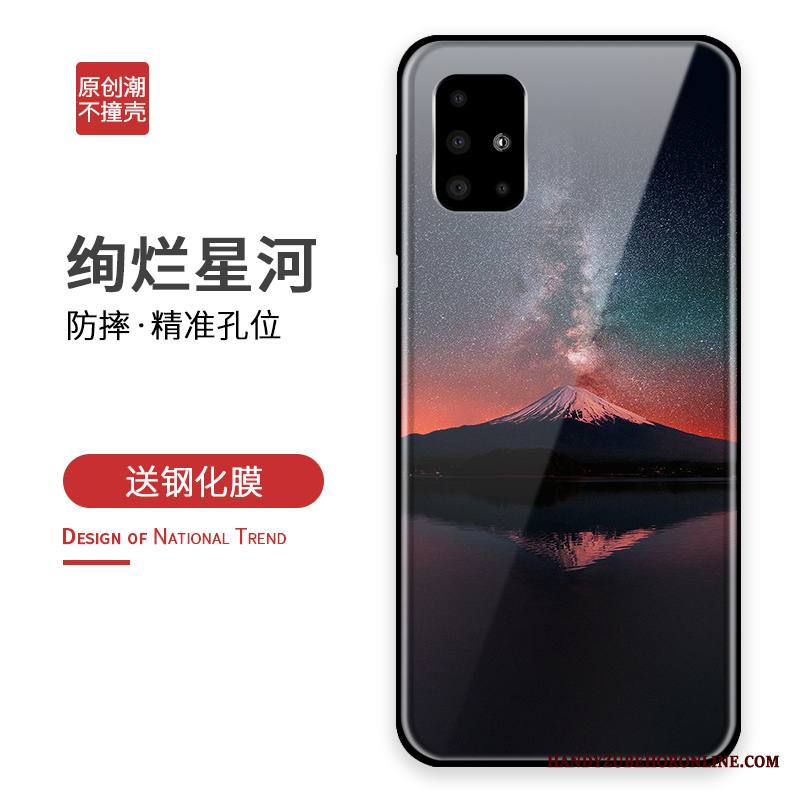 Samsung Galaxy A71 Kuori Suojaus Sininen Luova Puhelimen Kuoret Murtumaton Lasi Kotelo