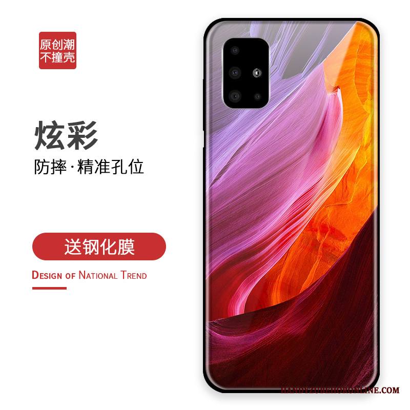 Samsung Galaxy A71 Kuori Suojaus Sininen Luova Puhelimen Kuoret Murtumaton Lasi Kotelo
