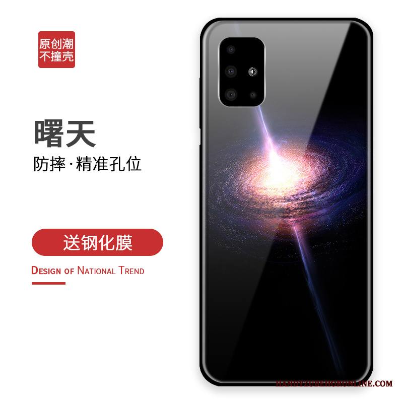Samsung Galaxy A71 Kuori Suojaus Sininen Luova Puhelimen Kuoret Murtumaton Lasi Kotelo