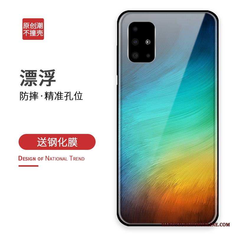 Samsung Galaxy A71 Kuori Suojaus Sininen Luova Puhelimen Kuoret Murtumaton Lasi Kotelo
