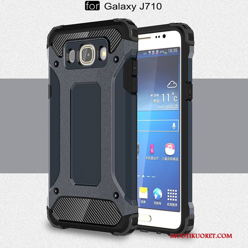 Samsung Galaxy J7 2016 Kuori Suojaus Silikoni Kotelo Trendi Musta Pehmeä Neste All Inclusive