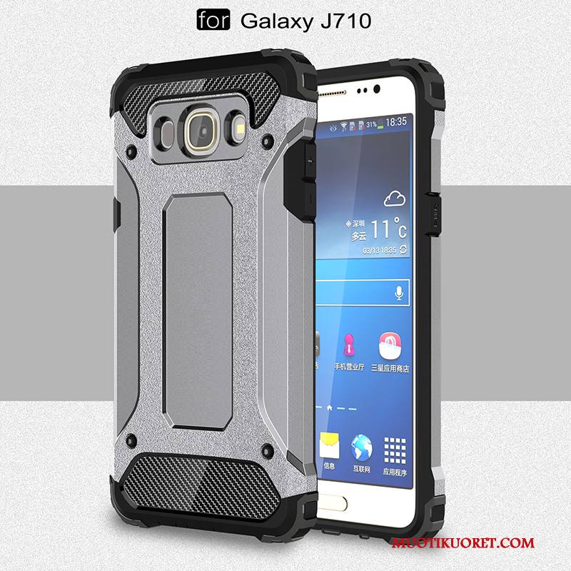 Samsung Galaxy J7 2016 Kuori Suojaus Silikoni Kotelo Trendi Musta Pehmeä Neste All Inclusive