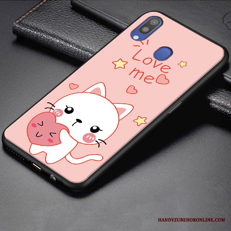 Samsung Galaxy M20 Kuori Murtumaton Pieni Keltainen Trendi Ihana Pesty Suede Puhelimen Kuoret