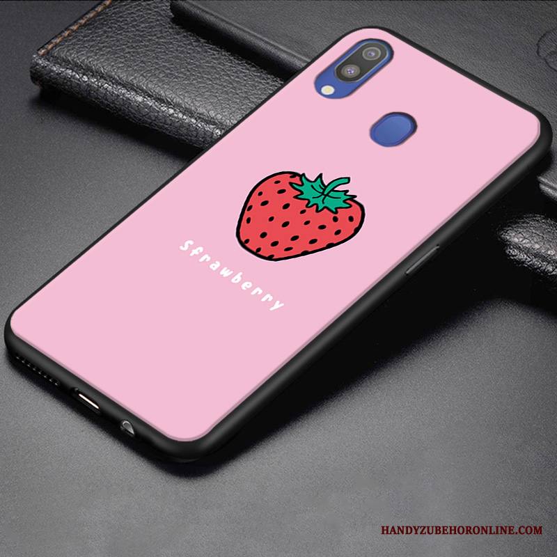 Samsung Galaxy M20 Kuori Murtumaton Pieni Keltainen Trendi Ihana Pesty Suede Puhelimen Kuoret