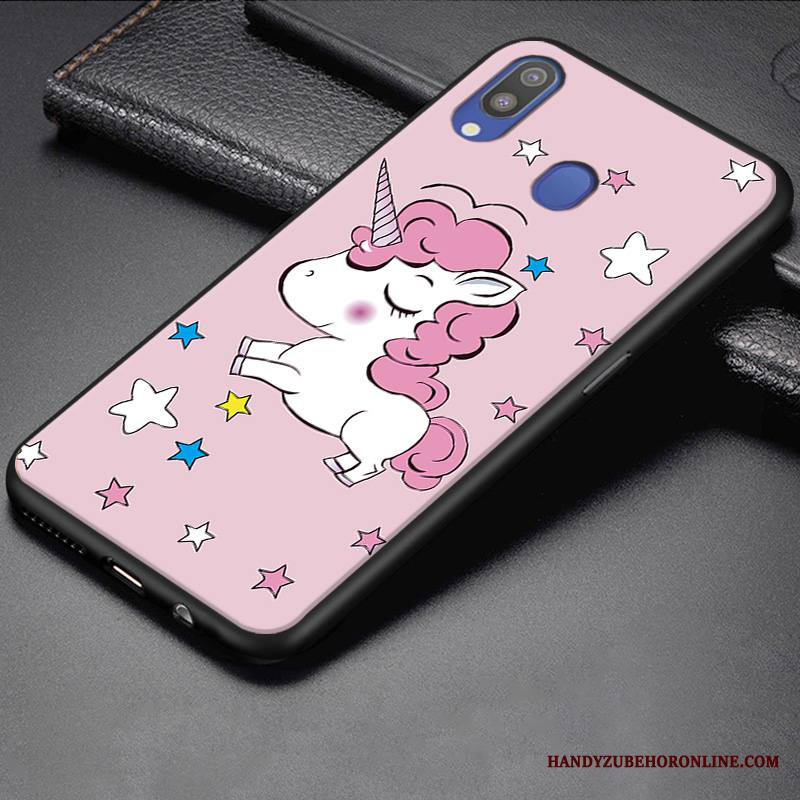 Samsung Galaxy M20 Kuori Murtumaton Pieni Keltainen Trendi Ihana Pesty Suede Puhelimen Kuoret