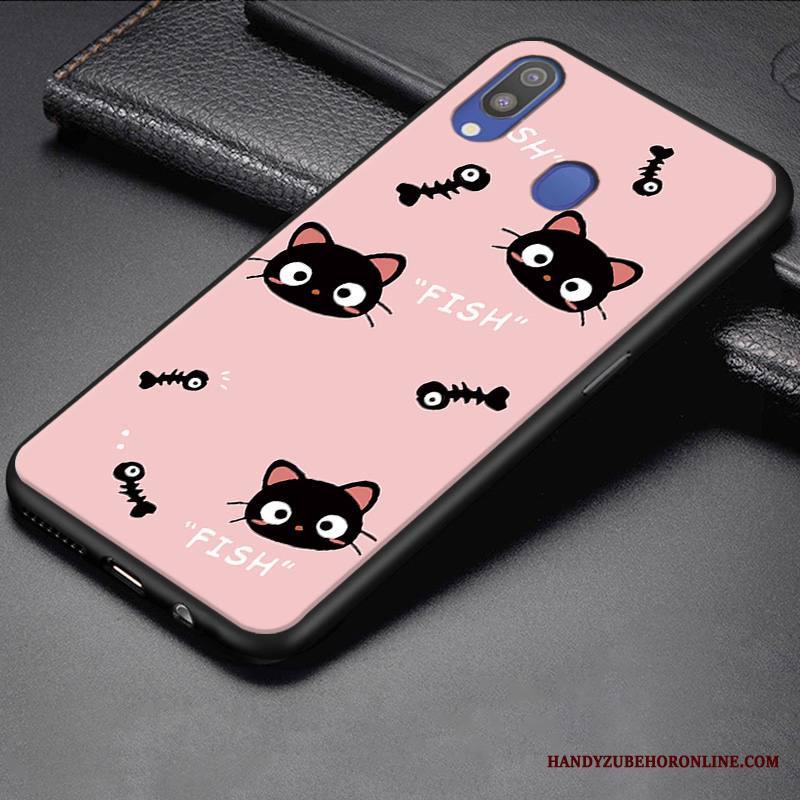 Samsung Galaxy M20 Kuori Murtumaton Pieni Keltainen Trendi Ihana Pesty Suede Puhelimen Kuoret