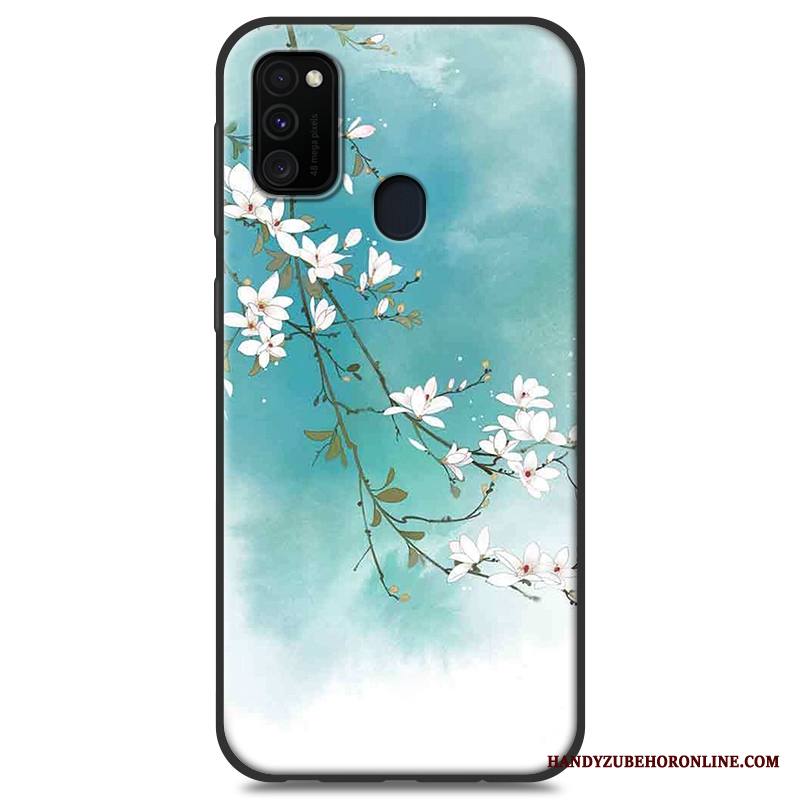 Samsung Galaxy M30s Kuori Murtumaton Tähti Pehmeä Neste Kotelo Tuuli Pesty Suede Puhelimen Kuoret