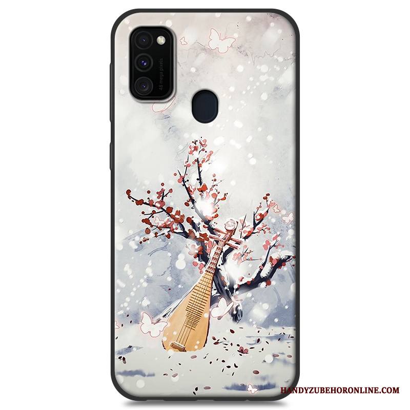Samsung Galaxy M30s Kuori Murtumaton Tähti Pehmeä Neste Kotelo Tuuli Pesty Suede Puhelimen Kuoret