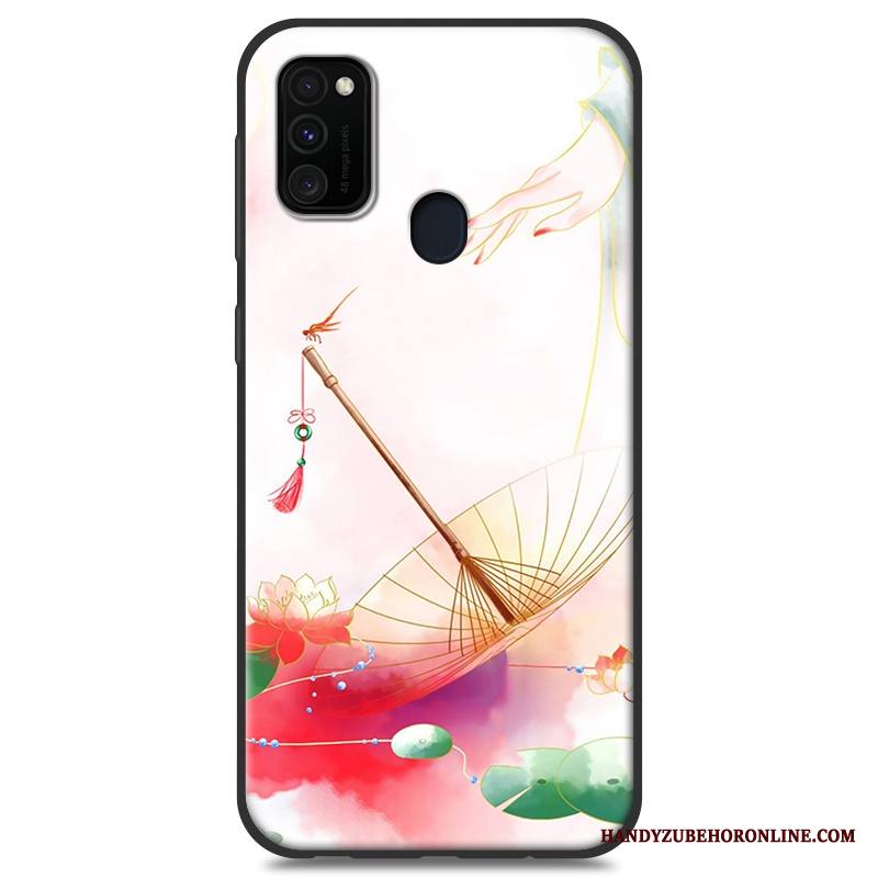 Samsung Galaxy M30s Kuori Murtumaton Tähti Pehmeä Neste Kotelo Tuuli Pesty Suede Puhelimen Kuoret
