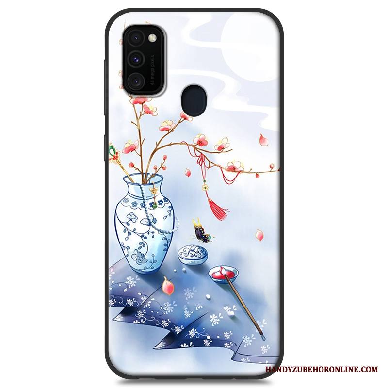 Samsung Galaxy M30s Kuori Murtumaton Tähti Pehmeä Neste Kotelo Tuuli Pesty Suede Puhelimen Kuoret