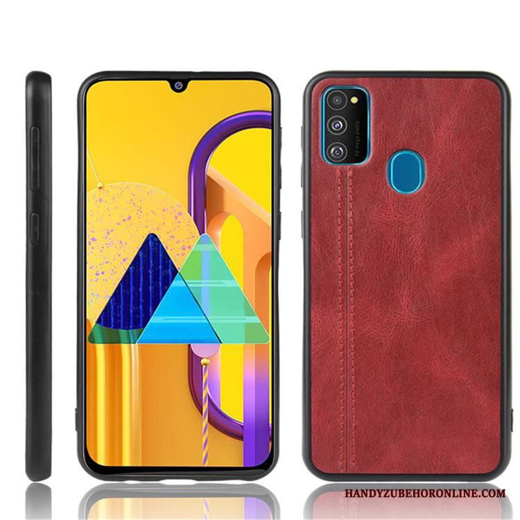 Samsung Galaxy M30s Nahka Kova Puhelimen Kuoret Musta Tähti Kotelo Kuori