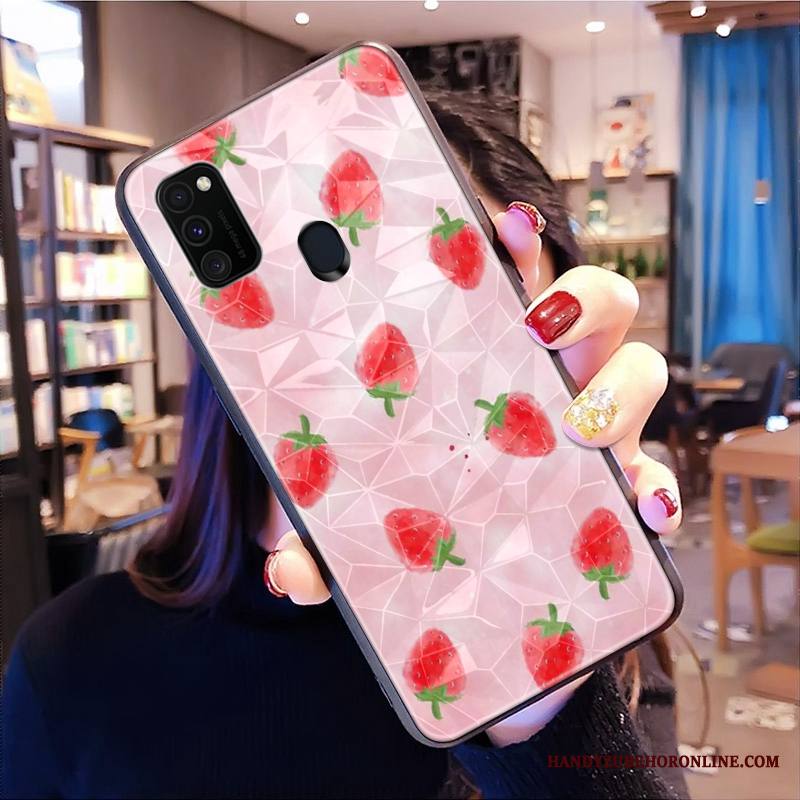 Samsung Galaxy M30s Timantti Kustannukset Kotelo Kuori Pieni Kukkakuvio Jauhe