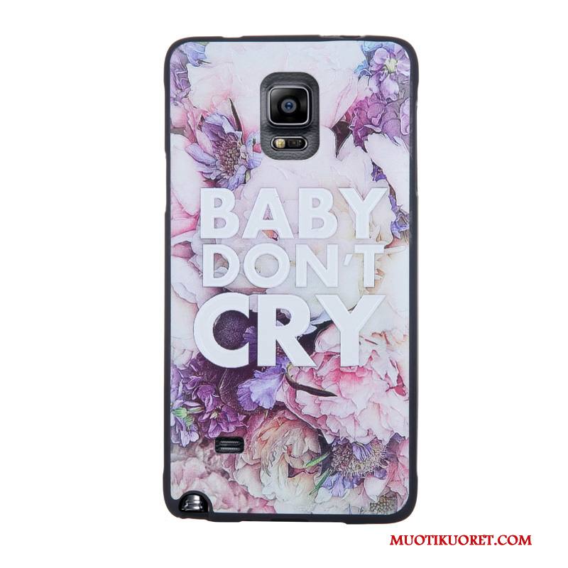 Samsung Galaxy Note 4 Kuori Pehmeä Neste Violetti Karkaisu Puhelimen Kuoret Tähti Kotelo Kohokuviointi