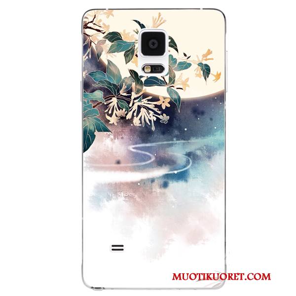Samsung Galaxy Note 4 Kuori Valkoinen Kiinalainen Tyyli Puhelimen Kuoret Kotelo Pehmeä Neste Vuosikerta Kukka-