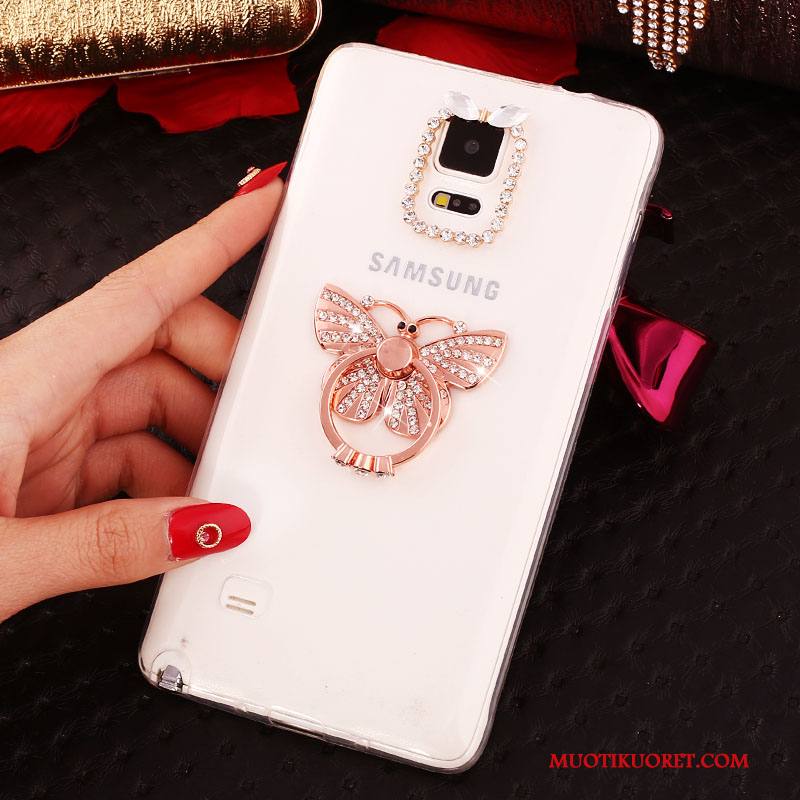 Samsung Galaxy Note 4 Uusi Kotelo Kuori Silikoni Strassi Violetti Rengas