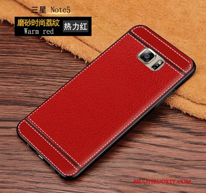 Samsung Galaxy Note 5 Kuori Puhelimen Murtumaton Musta Suojaus Pesty Suede Tähti Pehmeä Neste
