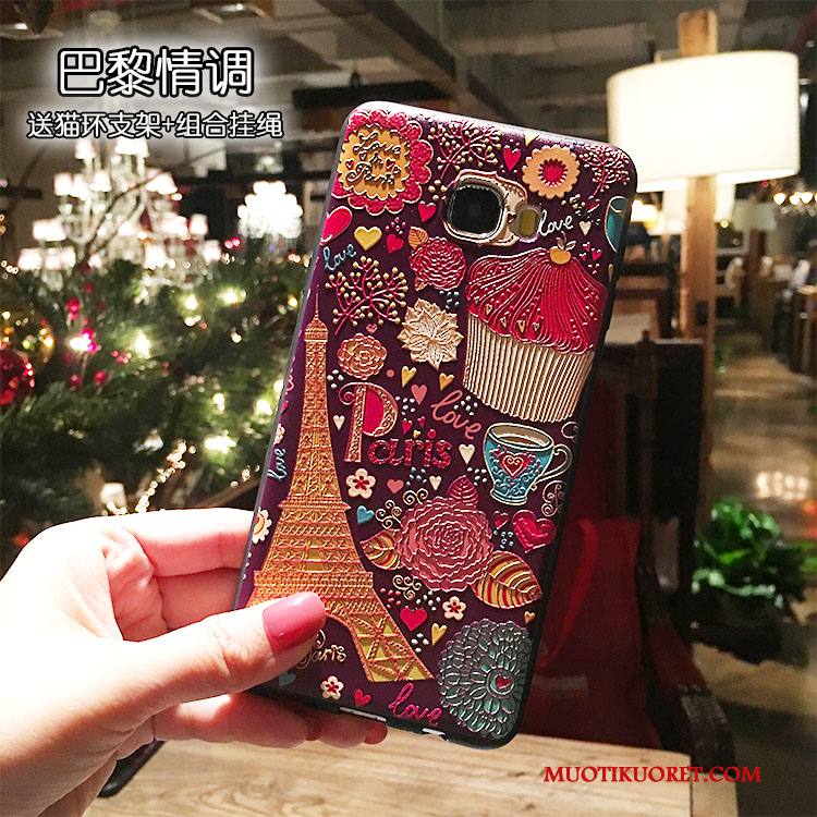 Samsung Galaxy Note 5 Kuori Tähti Pesty Suede Rengas Silikoni All Inclusive Suojaus Ripustettavat Koristeet