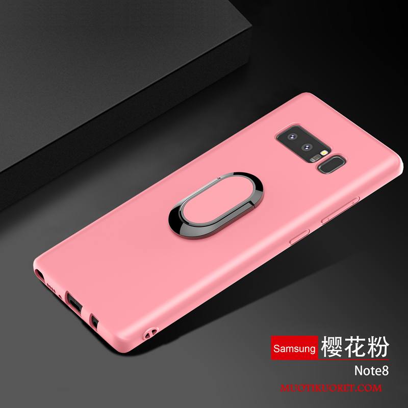 Samsung Galaxy Note 8 Kotelo Kuori Pesty Suede Silikoni Pehmeä Neste Punainen Trendi