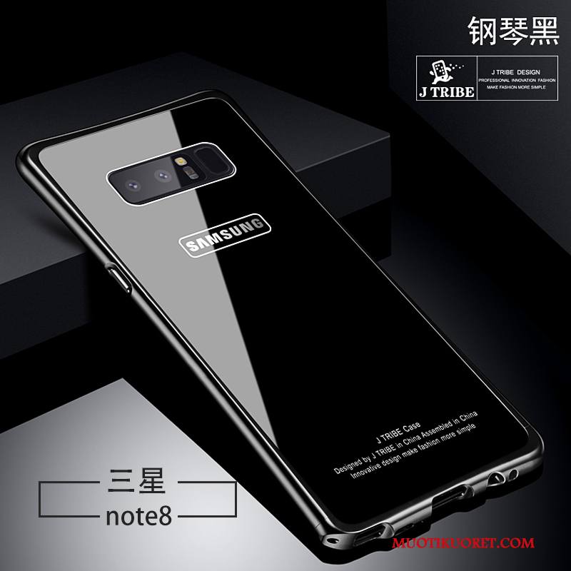 Samsung Galaxy Note 8 Kotelo Lasi Murtumaton Valkoinen Tähti Kova Kuori
