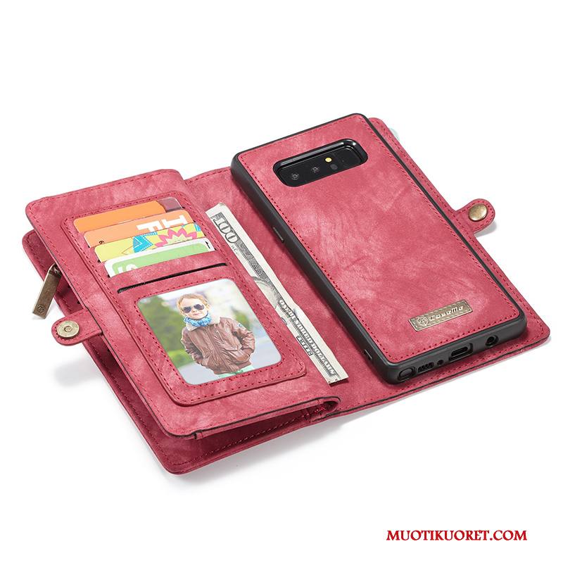 Samsung Galaxy Note 8 Kuori Nahkakotelo Puhelimen Kuoret Vihreä Salkku Tähti Magneettinen Kortti