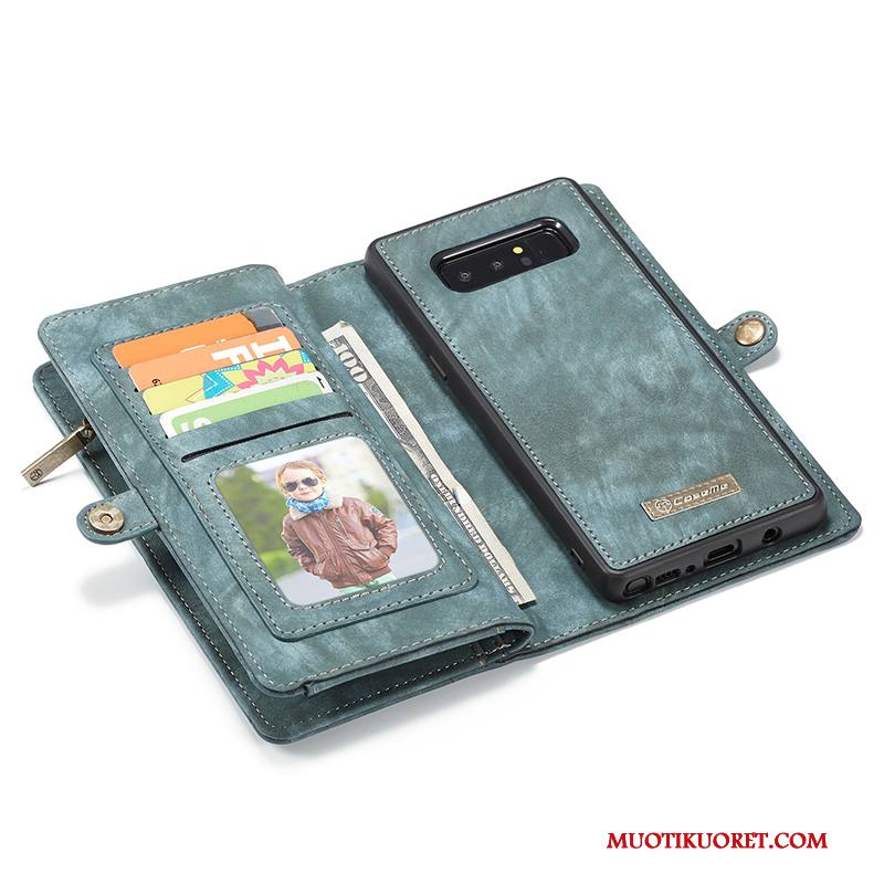 Samsung Galaxy Note 8 Kuori Nahkakotelo Puhelimen Kuoret Vihreä Salkku Tähti Magneettinen Kortti