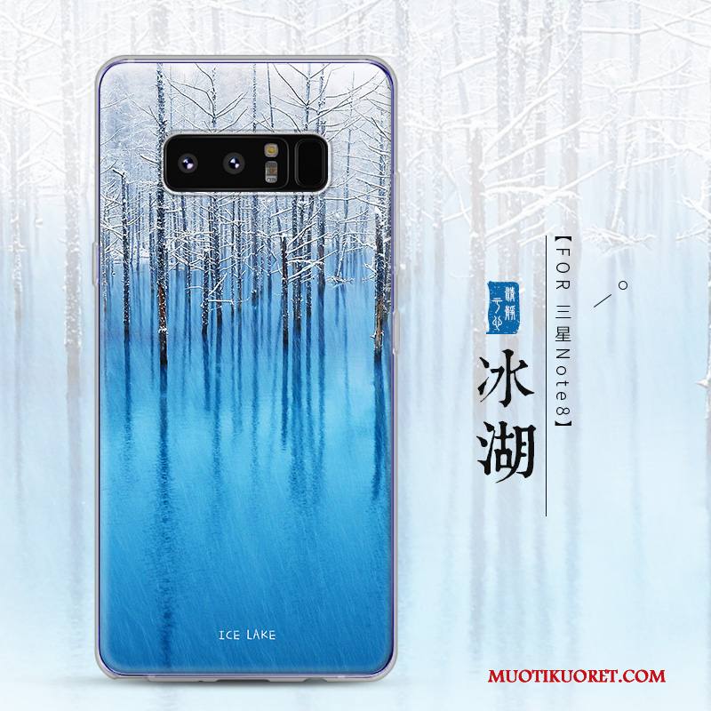 Samsung Galaxy Note 8 Kuori Silikoni Murtumaton Luova Sininen Suojaus All Inclusive Kotelo