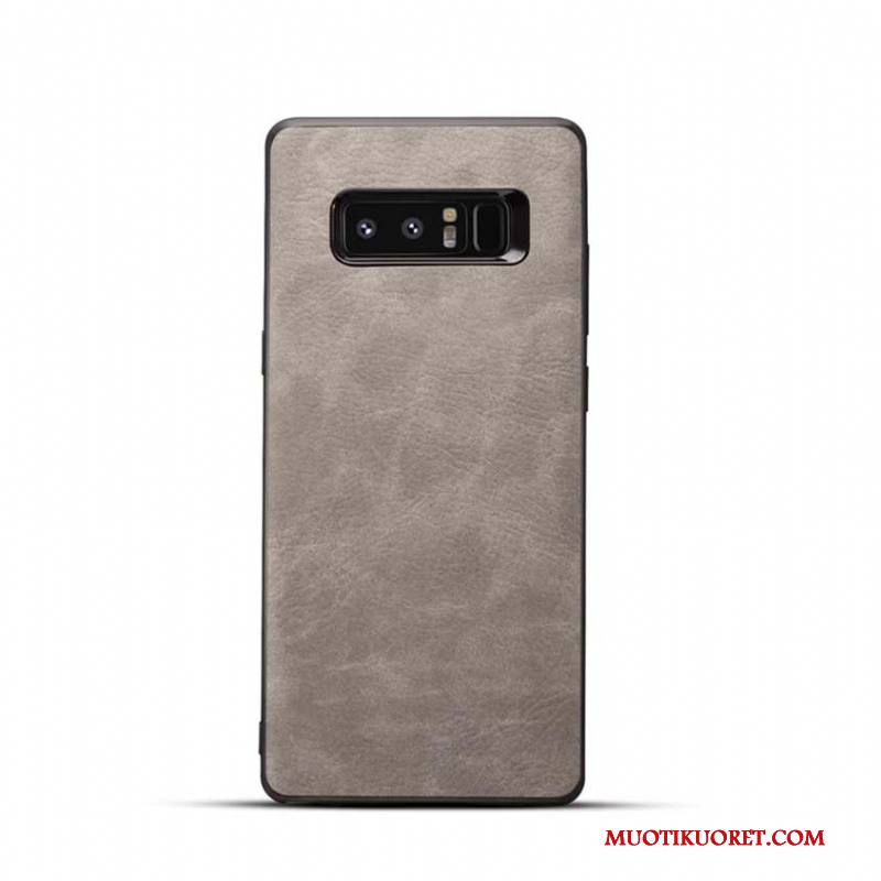Samsung Galaxy Note 8 Kuori Tähti Puhelimen Kuoret Suojaus Harmaa Nahka Pehmeä Neste Kotelo