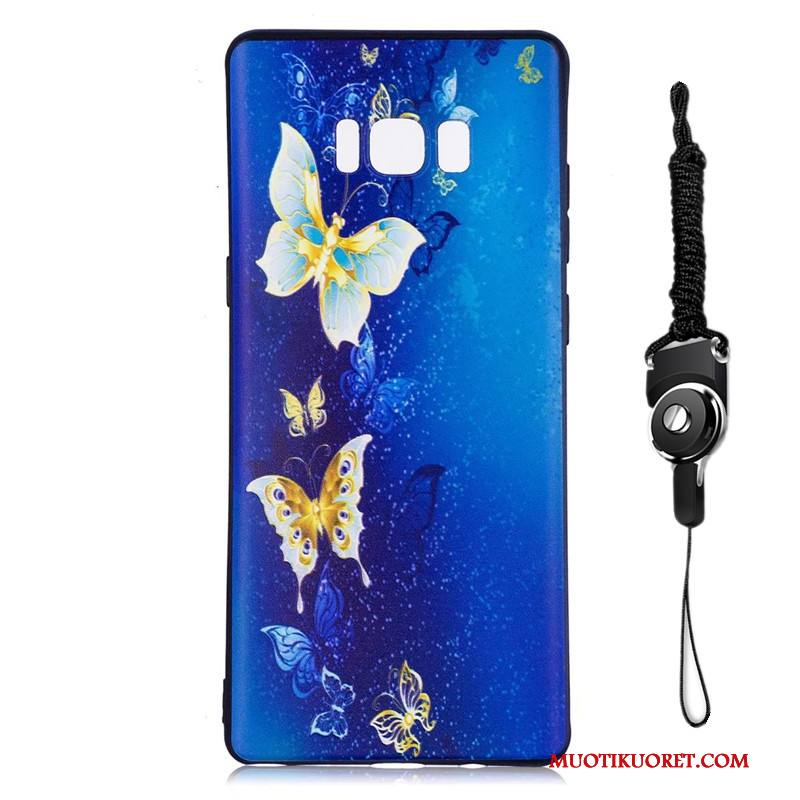 Samsung Galaxy Note 8 Suojaus Pehmeä Neste Silikoni Puhelimen Kuoret Pesty Suede Kuori Sarjakuva