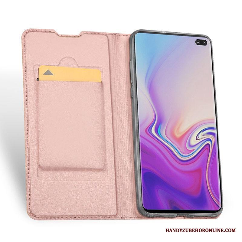 Samsung Galaxy S10 Puhelimen Kuoret Tähti Suojaus Aito Nahka Kotelo Kuori Musta
