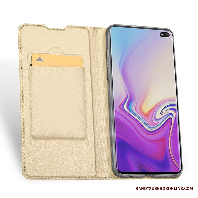 Samsung Galaxy S10 Puhelimen Kuoret Tähti Suojaus Aito Nahka Kotelo Kuori Musta