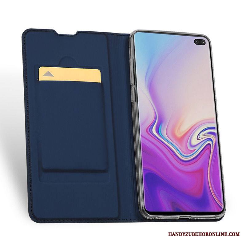 Samsung Galaxy S10 Puhelimen Kuoret Tähti Suojaus Aito Nahka Kotelo Kuori Musta