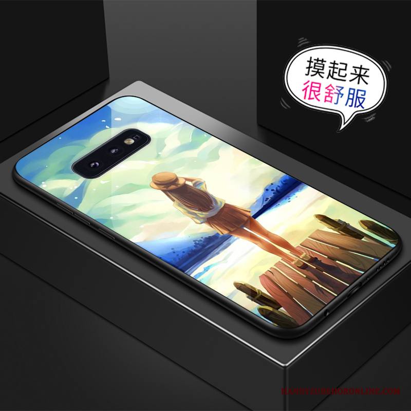 Samsung Galaxy S10e Kuori Luova Tähti Vihreä Puhelimen Kuoret Murtumaton Lasi
