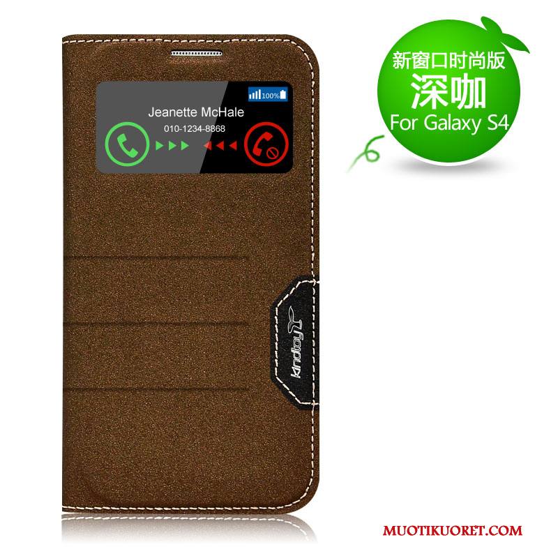 Samsung Galaxy S4 Kuori Nahkakotelo Uusi Puhelimen Tähti Oranssi Suojaus Puhelimen Kuoret