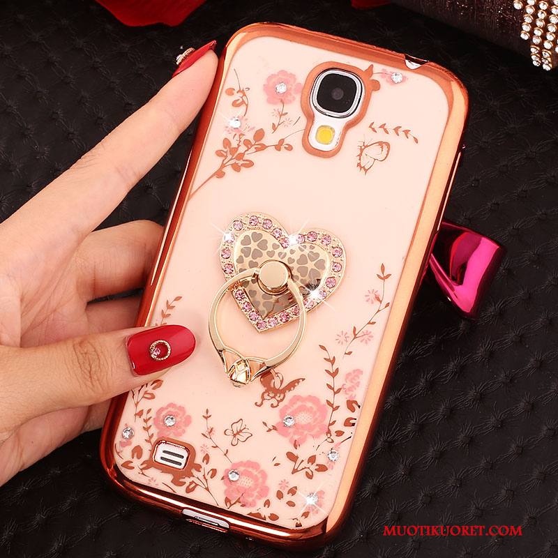 Samsung Galaxy S4 Kuori Pinkki Strassi Silikoni Kulta Kotelo Puhelimen Kuoret Suojaus