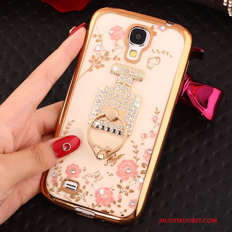 Samsung Galaxy S4 Kuori Pinkki Strassi Silikoni Kulta Kotelo Puhelimen Kuoret Suojaus