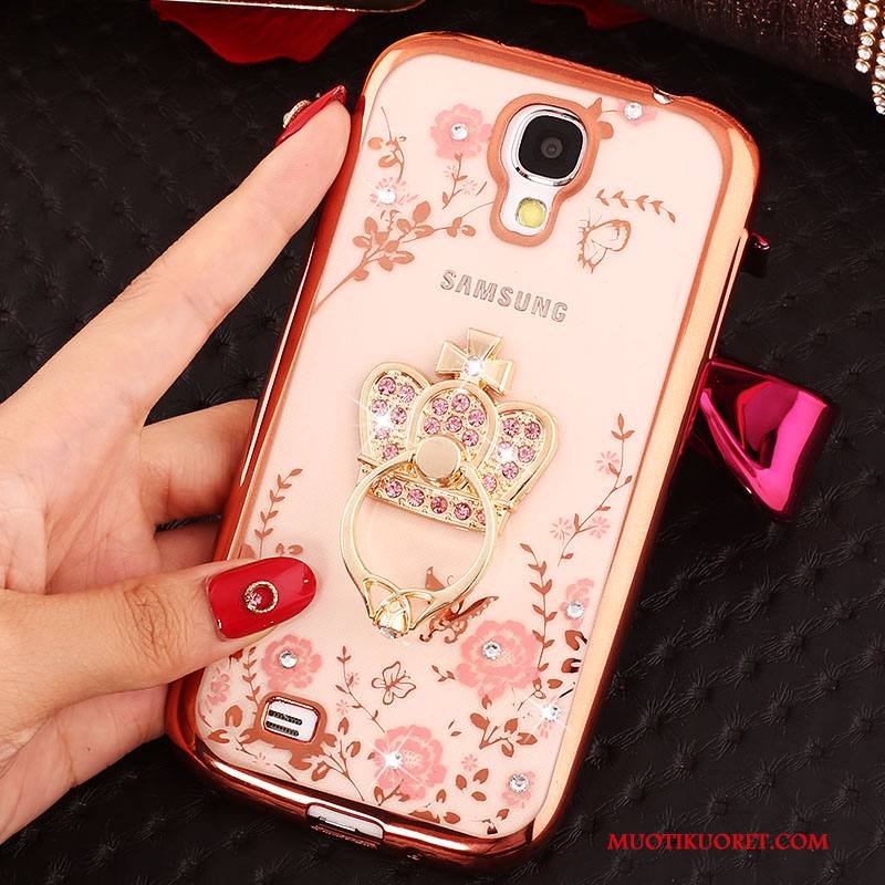 Samsung Galaxy S4 Kuori Pinkki Strassi Silikoni Kulta Kotelo Puhelimen Kuoret Suojaus