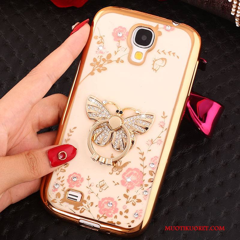 Samsung Galaxy S4 Kuori Pinkki Strassi Silikoni Kulta Kotelo Puhelimen Kuoret Suojaus