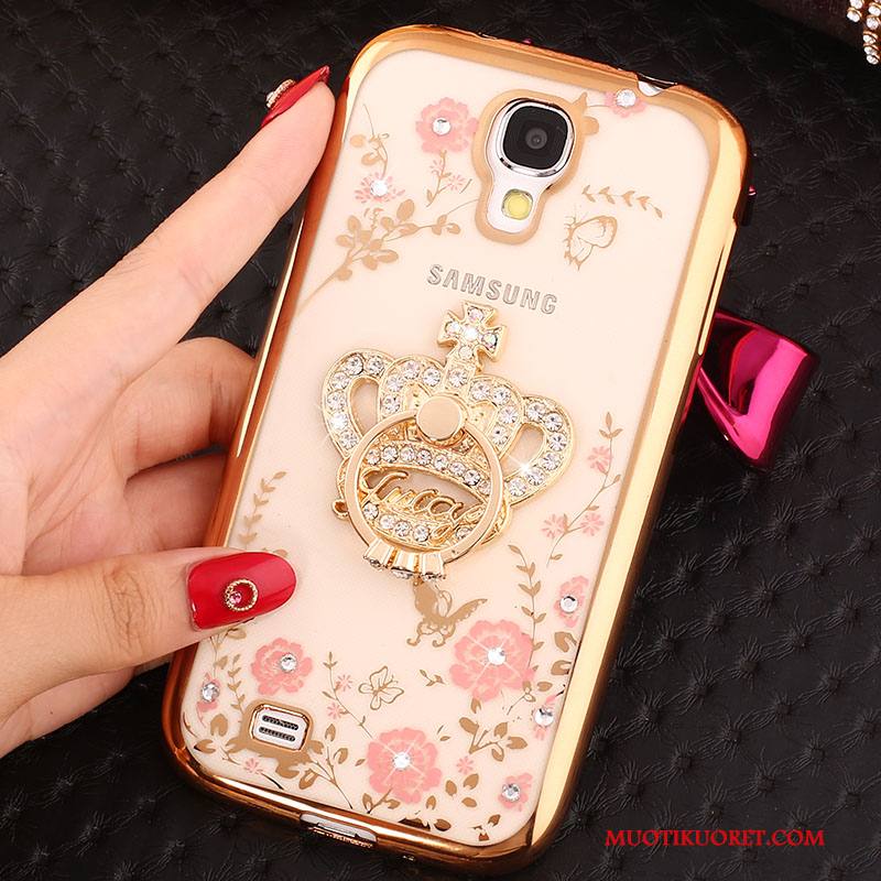 Samsung Galaxy S4 Kuori Pinkki Strassi Silikoni Kulta Kotelo Puhelimen Kuoret Suojaus