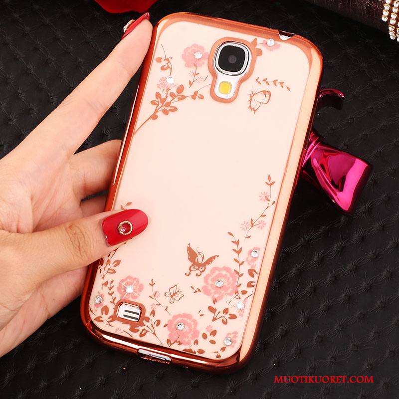 Samsung Galaxy S4 Kuori Pinkki Strassi Silikoni Kulta Kotelo Puhelimen Kuoret Suojaus