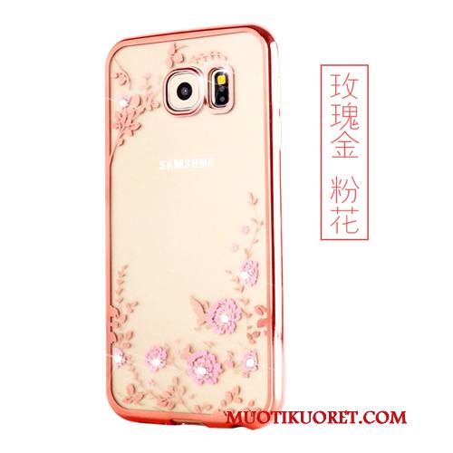 Samsung Galaxy S6 Edge Suojaus Puhelimen Tähti Punainen Tuki Kuori Pehmeä Neste