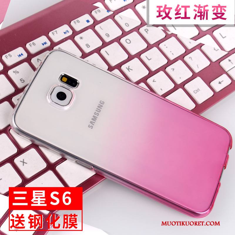 Samsung Galaxy S6 Kuori Läpinäkyvä Ultra Suojaus Silikoni Sininen Puhelimen Kuoret Pehmeä Neste