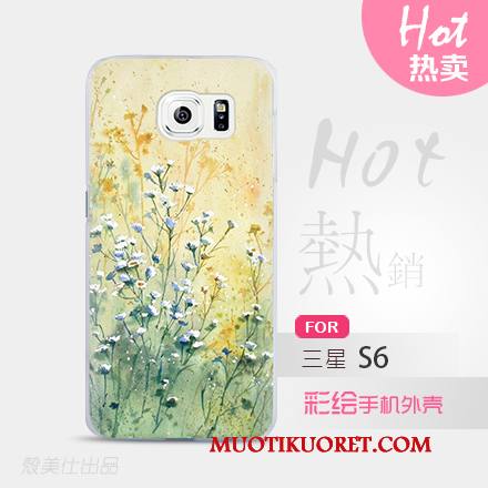 Samsung Galaxy S6 Kuori Suojaus Vihreä Puhelimen Kuoret Tähti Kotelo